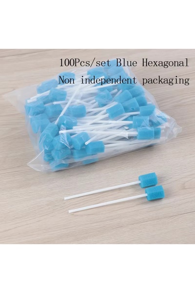 choice2 BL غير مستقلة [100 قطعة] مسحات فموية إسفنجية للاستخدام مرة واحدة للعن...