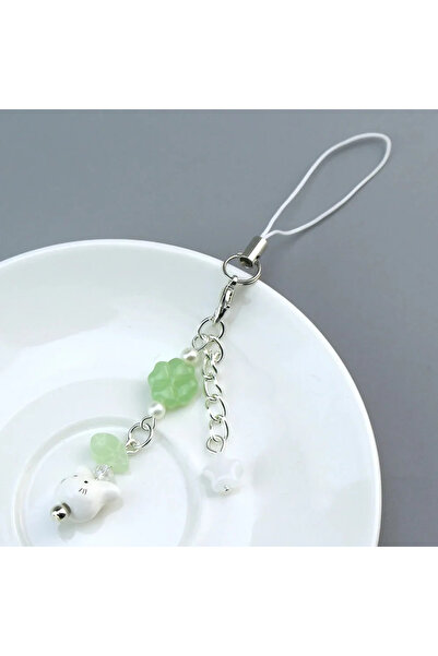 Choice A Handmade Four Leaf Clover Beaded Phone Charm Y2K Cute Cat Totoro Key...