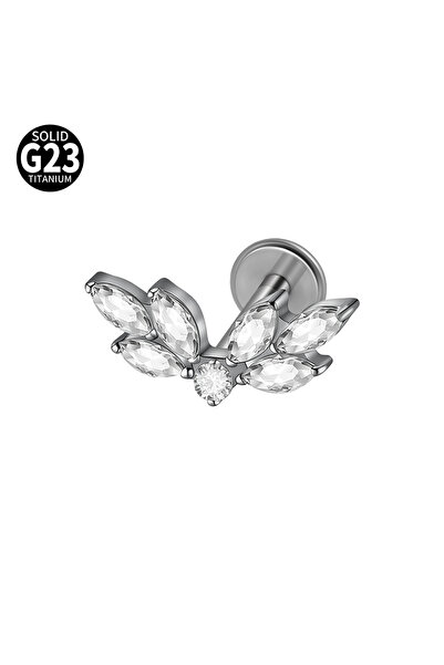 Choice مسمار شفاه من التيتانيوم G23، مقاس 1.2 × 8 مم، قطعة واحدة، تصميم عين ا...