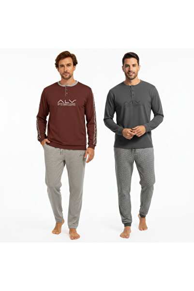 BONBON Men's Cotton 2-Piece Pajama Set Bb2223