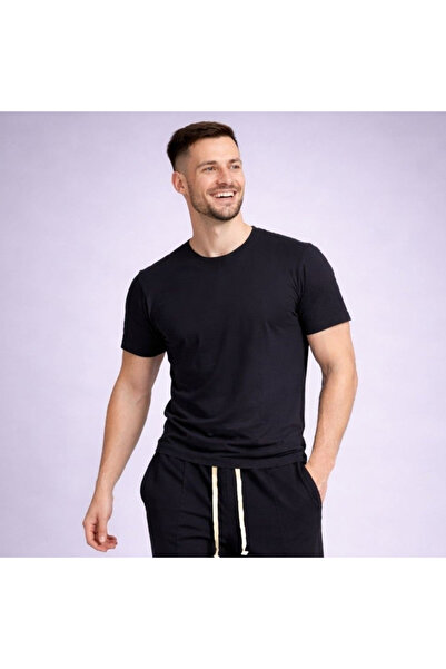 Asimetrix Store Tricou basic negru din bumbac 100%