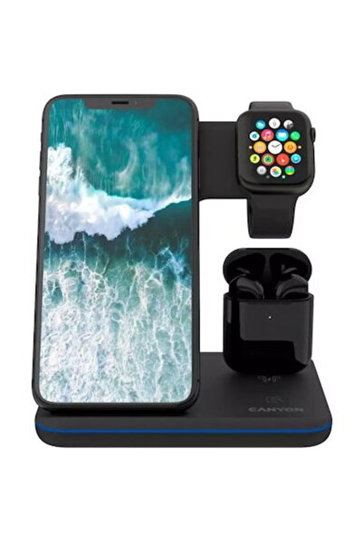 CANYON Statie de incarcare CNS-WCS302B 15W 3-in-1 Negru