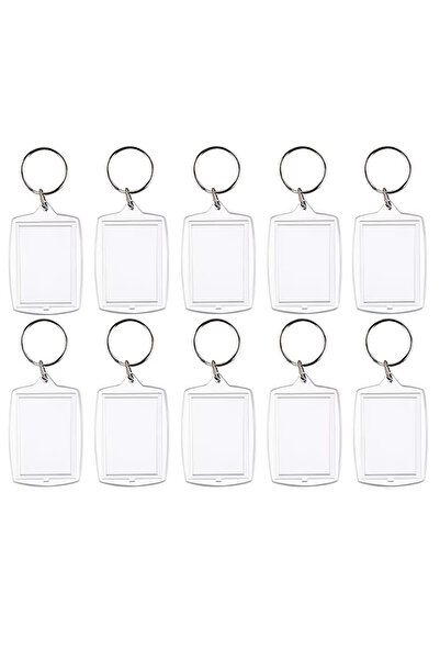 Choice 10pcs 5/10/20PCS Acrylic Photo Frame Keychain Clear Picture Insert Bla...