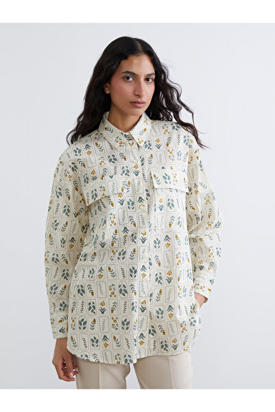 LC Waikiki قميص نسائي واسع بنقوش