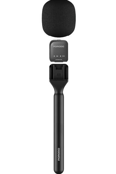 porodo Two-Device Connect Handheld Lavalier Microphone with Automatic Noise R...