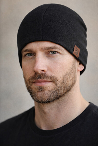 HatClub Exclusive قبعة رجالية من القطن الممشط باللون الأسود، موديل مسطح، مرنة...