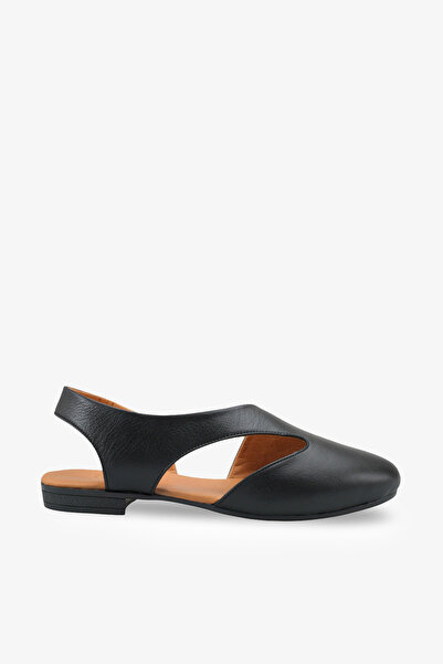 İNNABUTİKK Valenza Women's Genuine Leather Casual Shoes - Black