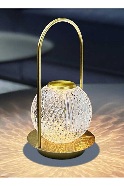 BoSidin مصباح طاولة فاخر وعصري دائري الشكل من الكريستال بتقنية LED، يعمل بالل...