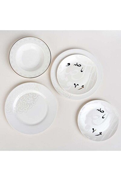 Generic La Mesa 18 Pcs Porcelain Dinner Set Calligraphy- Pearl Effect, Serve ...