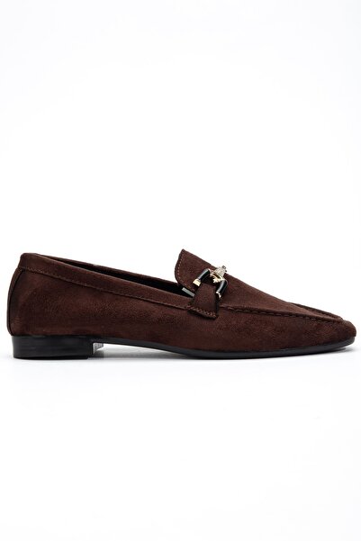 Hayalimdeki Ayakkabı Anna Women's Orthopedic Bitter Brown Suede Ballerinas
