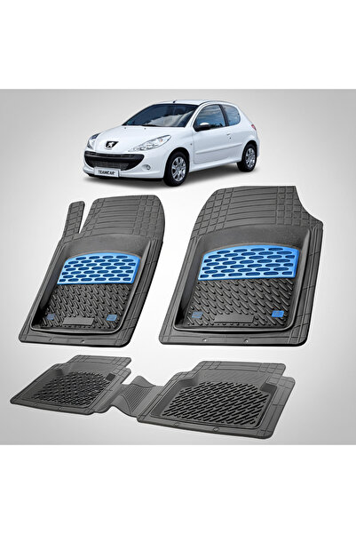 TEAMCAR Rubber Floor Mats Compatible with Peugeot 206+ Hatchback 3 Doors, Blue