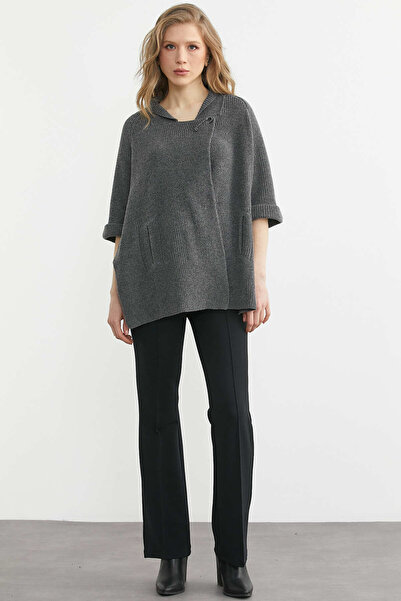 Sementa Wool Knitwear Jacket with Short Back Pocket - Dark Gray