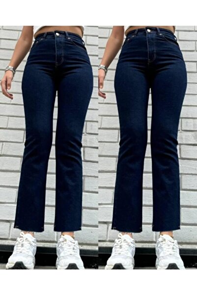 GAMZE ALPTEKİN Zr Model Cut-Out Palazzo Jeans Wide Leg Jeans