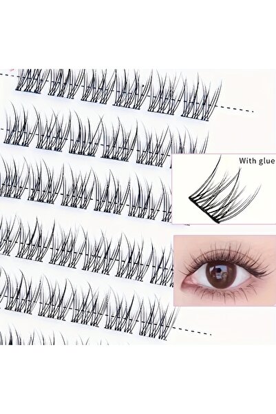 Choice Fishtail Self-Adhesive Eyelashes - No Glue Needed, C-Curl, Japanese-Ko...