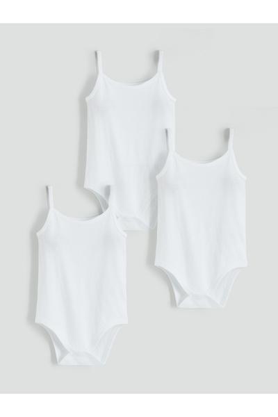 LC Waikiki Baby Girls' Snap Bodysuit 3-Pack