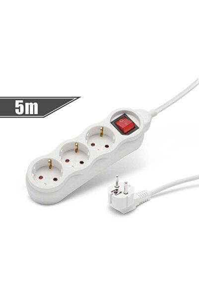 DELIGHT - Prelungitor cu 3 prize și întrerupător - 5 m