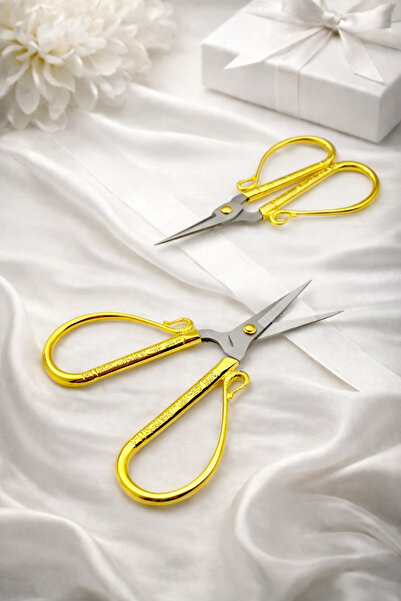 ZEYMERADE Foarfece pentru broderie Söz Nişan, aurii, cu deschidere cu panglic...