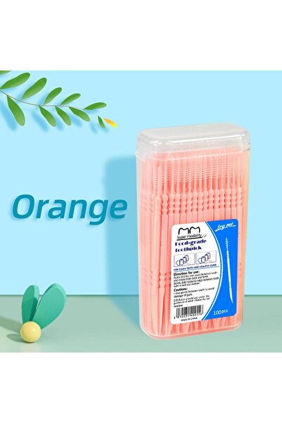 Choice orange 1 box Portable Ultra-fine Toothpicks, Disposable Family Box, Do...