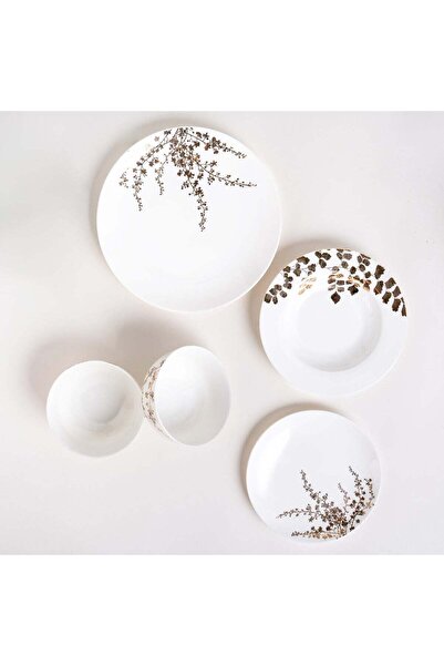 Generic طقم عشاء من البورسلين الذهبي من لا ميسا مكون من 16 قطعة