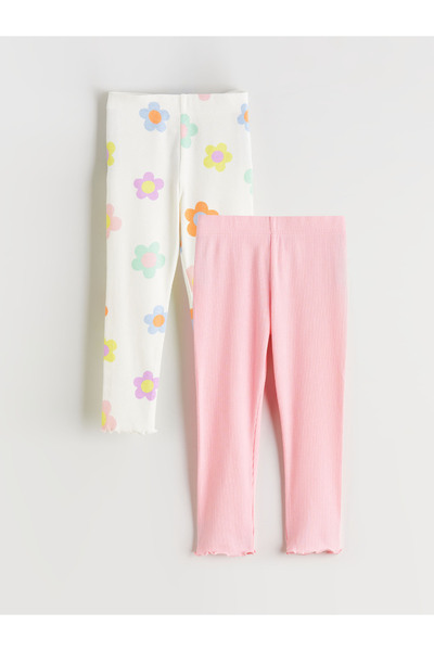 LC Waikiki طقم ليجنز للبنات مكون من قطعتين مع حزام خصر مطاطي