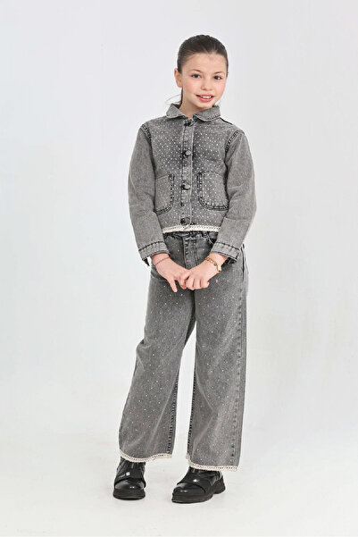 MODANINO Girl's Jean Set - Stone Decorated and Embroidery Detailed, Ages 2-12...