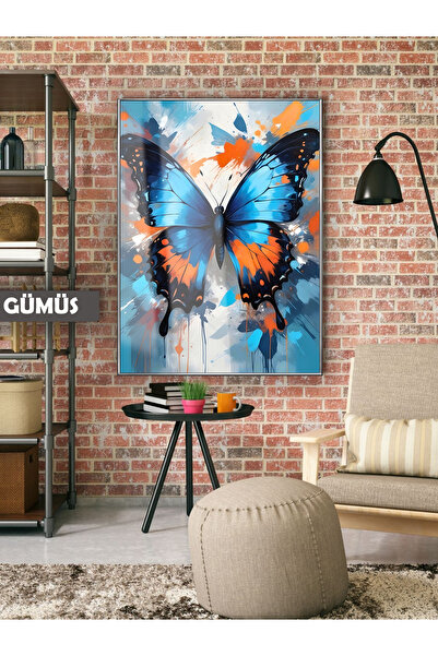 Harika bir ev Hari̇kabi̇rev | Modern Butterfly Art Model | Framed Tempered Gl...