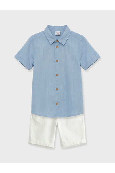 LC Waikiki طقم قميص وشورت بأكمام قصيرة للأطفال الأولاد