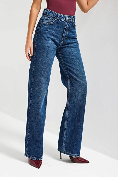 it's basic Women's Dark Blue Color Doris 2S6-5 Straight Fit High Waist 100% C...