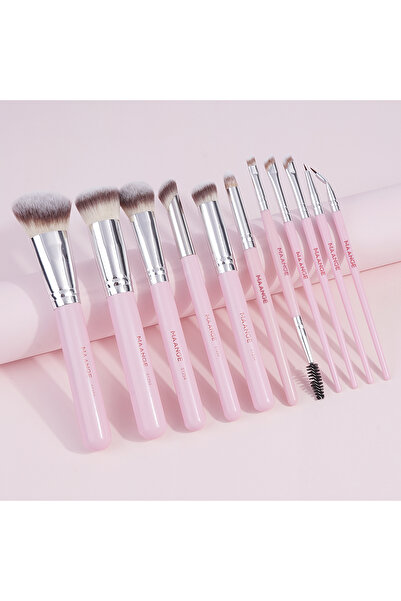 Choice1 مجموعة فرش مكياج MAANGE باللونين الوردي والفضي، 11 قطعة، تتضمن فرشاة ...