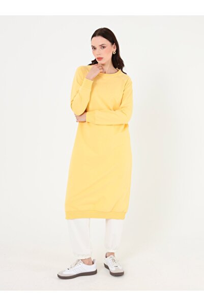 Benin Crew Neck Long Sweatshirt - Yellow -