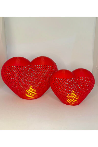 troyaart3d Sevgiler Günü Led Mum Kalp Figürü 1 adet