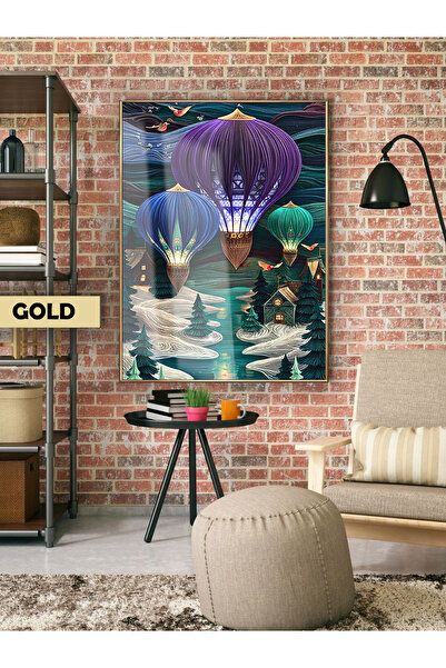 Harika bir ev Hari̇kabi̇rev | Purple-Dark Blue Flying Balloon Model | Framed ...