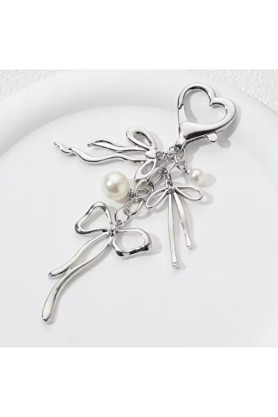 Choice Butterfly Bow Knot-1 Butterfly Bow Knot Pearl Enamel Keychain Flying I...
