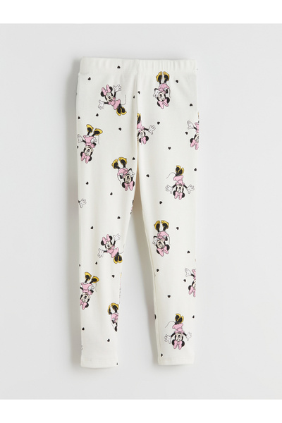 LC Waikiki بنطلون ضيق مضلع للبنات بطبعة ميني ماوس