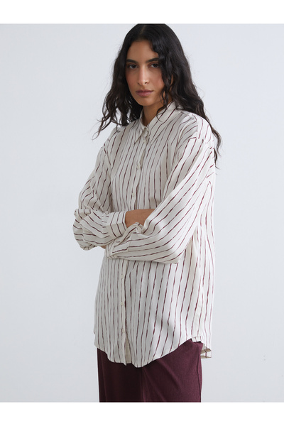 LC Waikiki قميص نسائي مخطط واسع