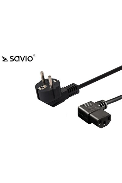 Savio Cablu de alimentare Schuko (M) unghiular – IEC C13, 1,2 m CL-115