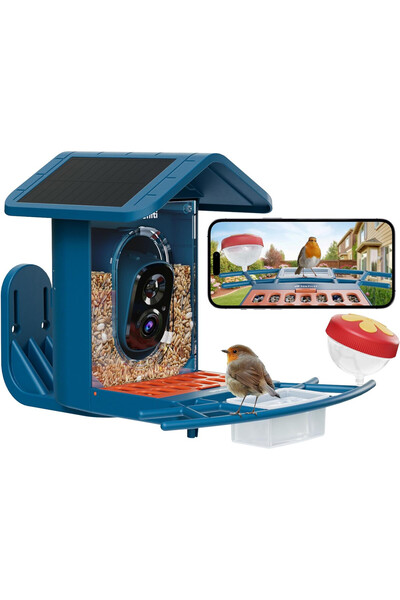Nafisa Hranitoare inteligentă pentru păsări cu cameră 2K, 2.4GHz/5GHz,aliment...