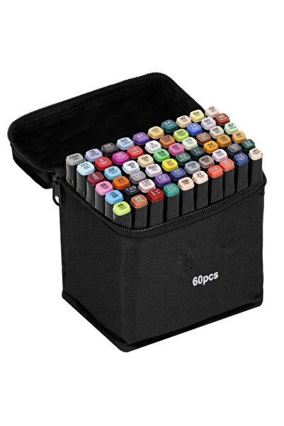 SERSIMO Set of 60 professional markers, multi-colored markers, with alcohol-b...