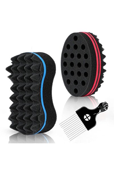 Choice مجموعة العناية بالشعر الأفرو الاحترافية للرجال، 3 قطع: فرشاة ومشط لتجع...