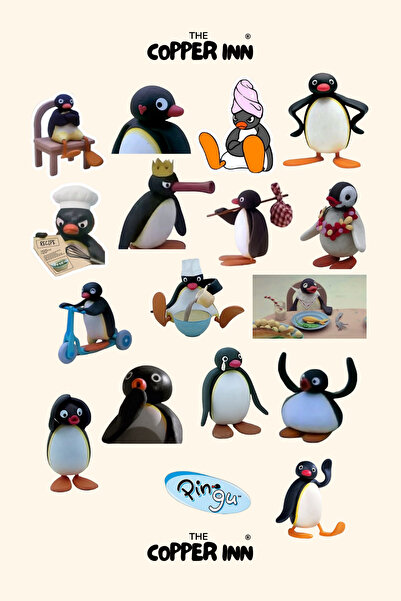 The Copper Inn 17 Adet Pingu Penguen Sticker Seti Ajanda Bullet Journal Çizgi...