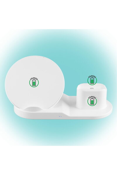 Somogyi conector Lightning inclus Cablu USB / USB-C Inclus standard Qi 3in1 Alb