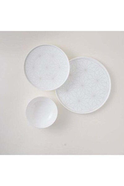 Generic La Mesa 18Pcs White Porcelain Dinner Set With Gold Decal