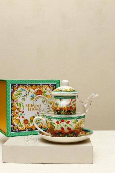 Mikasa Moor CAPRI FLORA TEK KİŞİLİK DEMLİK FİNCAN SETİ