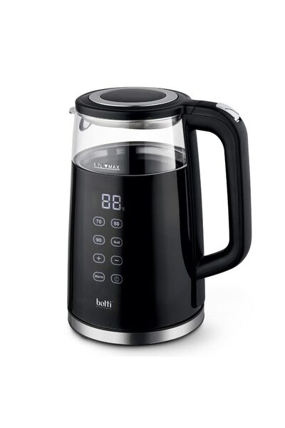 Florentyna Botti Maverick electric kettle, with LED display and glass, black,...
