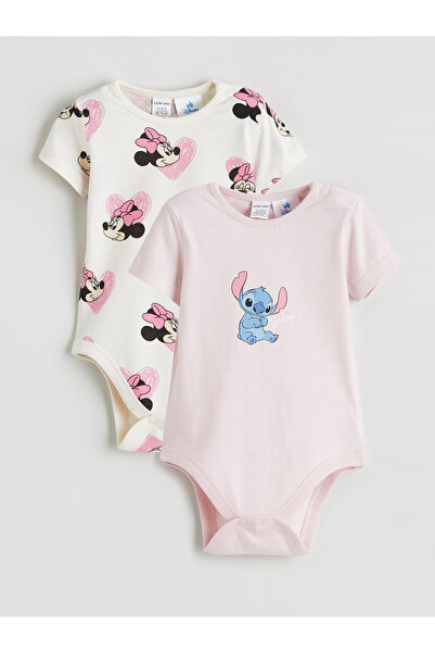 LC Waikiki Short Sleeve Licensed Baby Girls' Snap Bodysuit 2 Pack