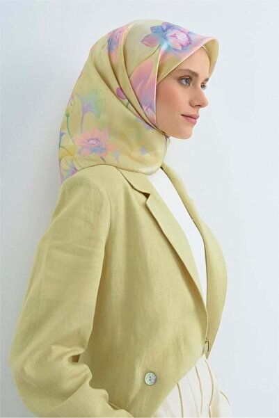 Armine Копринен шал 2026 Лято - 9505-05 Жълт Сура