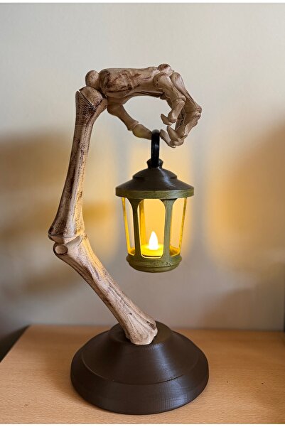 booem3d Dekoratif İskelet El Fener Tutucu LED Işıklı Masa Lambası – Gotik & F...