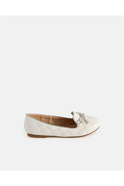 REDTAG Senior Girls White Bow Embellished Ballerina