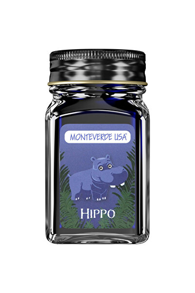 Monteverde Sticlă de cerneală 30 ml Jungle Hippo Albastru Închis