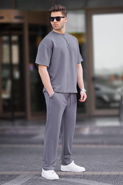 YAKAMEL طقم بدلة رياضية صيفية برقبة دائرية للرجال